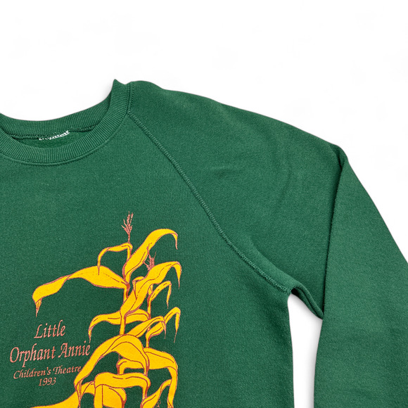 Vintage Little Orphan Annie Sweater Adult MEDIUM Green Childrens Theater 90s - Picture 3 of 6